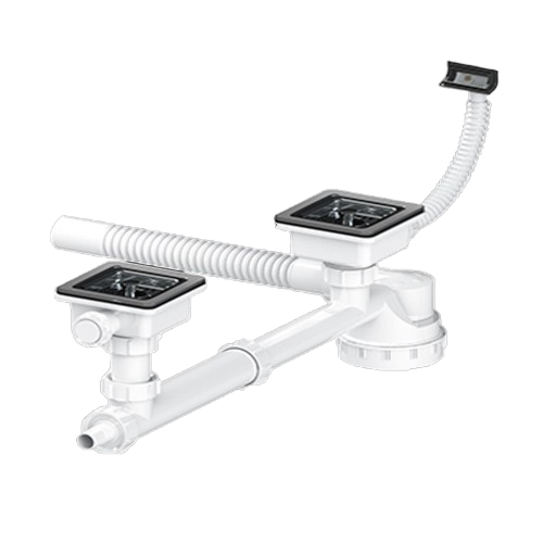 سیفون اکسترا فلت دو لگنه فانتزی مربع با سرریز